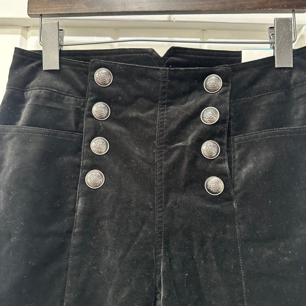 J. McLaughlin Women Hasting Jeans Size 6 Black Sailor Button Front High Rise NEW - Picture 2 of 11